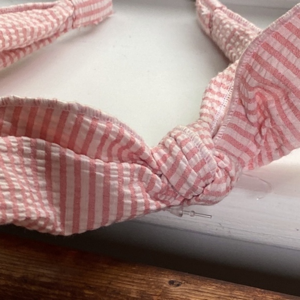 Anthropologie Pink Seersucker Headband - Picture 3 of 5